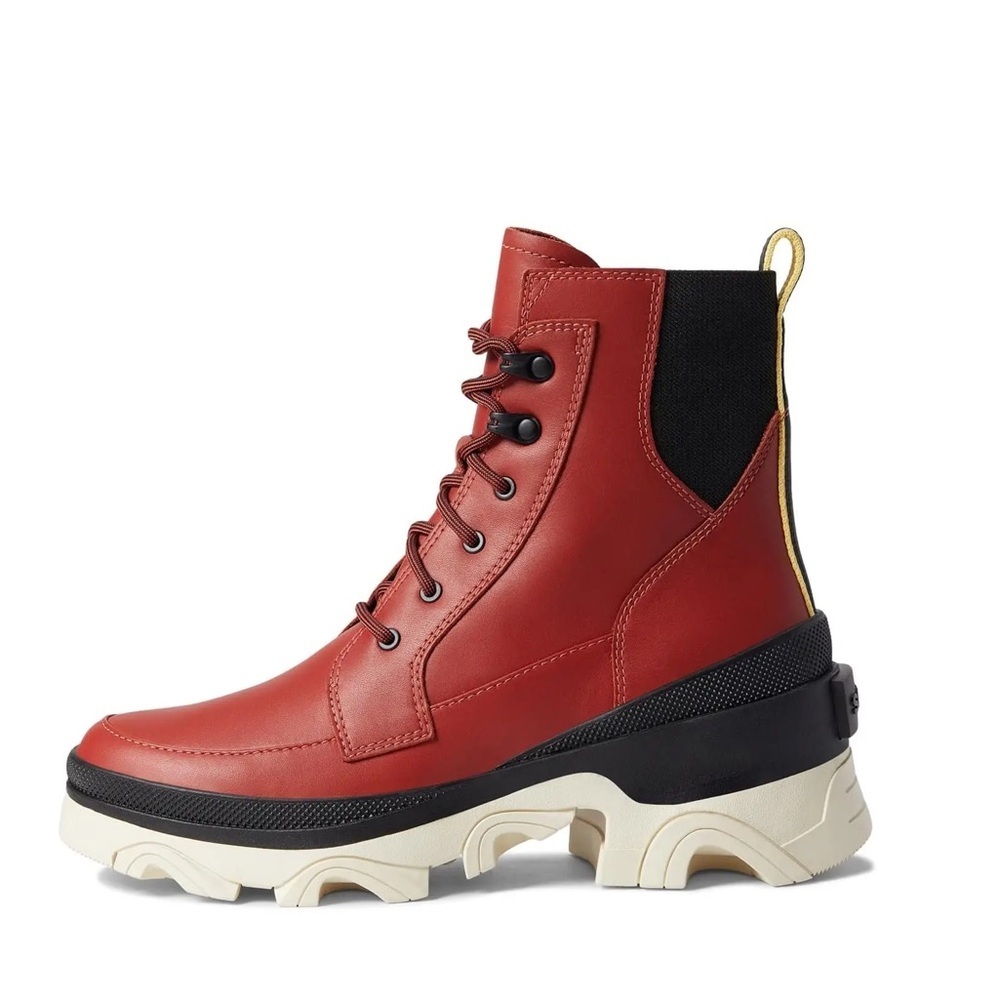 Sorel Brex Warp Red Black Waterproof Lace Up Bootie sz 9 - Picture 3 of 12